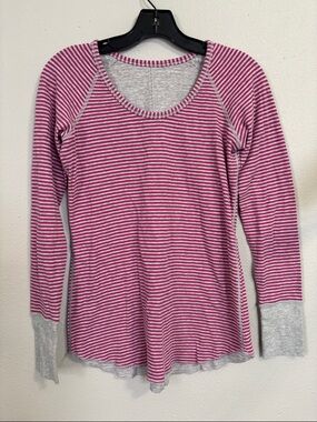 Striped Pink Long-Sleeve Women's Top